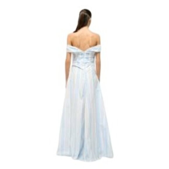 STAUD Lipari Adriatic Stripe Off-Shoulder Maxi Dress Size 6 - Picture 3 of 10